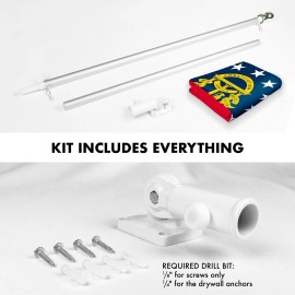 UD_G128 Combo Pack: 6 Feet Tangle Free Spinning Flagpole (Silver) Georgia GA State Flag 3x5 ft Printed 150D Brass Grommets (Flag