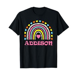 Addison Cute Colorful Rainbow Design for Girls Name Addison T-Shirt