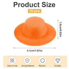 YUXMU 18 Pcs Mini Hats, Doll Hats Felt Colorful for Stuffed Animals DIY Crafting Crafts Doll Accessories Christmas Party Ornaments