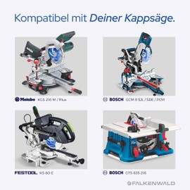 FALKENWALD® Circular Saw Blade, 216 x 30 mm, Ideal for Wood, Metal and Aluminium, Compatible with Bosch GTS 635-216 and Metabo KGS 216 M