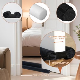 Yieldranger Under Door Gap Filler,Door Draft Stopper for Bottom of Doors,Weather Stripping Door Bottom Seal,Adjustable Door Sweep Draft Seal Block Dust,Light, Hot Air and Drafts,30" to 36" Black