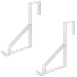 Yamazaki 2762 Door Hook Smart Door Hanger, 6 Strand, White, Set of 2 | Door Hanger, Hook, Bag, Hat, Storage Door