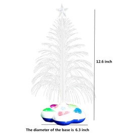 alfyng LED Fiber Optic Christmas Tree, Color Changing Holiday Tree with Star Topper and Flower Base, 14.17" Tabletop Christmas Lighted Tree for Christmas Party Home Table Decorations (No Battery)