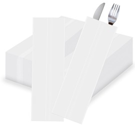 JUYO VONSAN White Kraft Paper Bags Disposable Silverware Sleeves Wax Cutlery Bags 3 x 10 Inch Churro Bag Kraft Paper Stock Bag for Pretzel Rod Cookies Bakery Treats (2000)