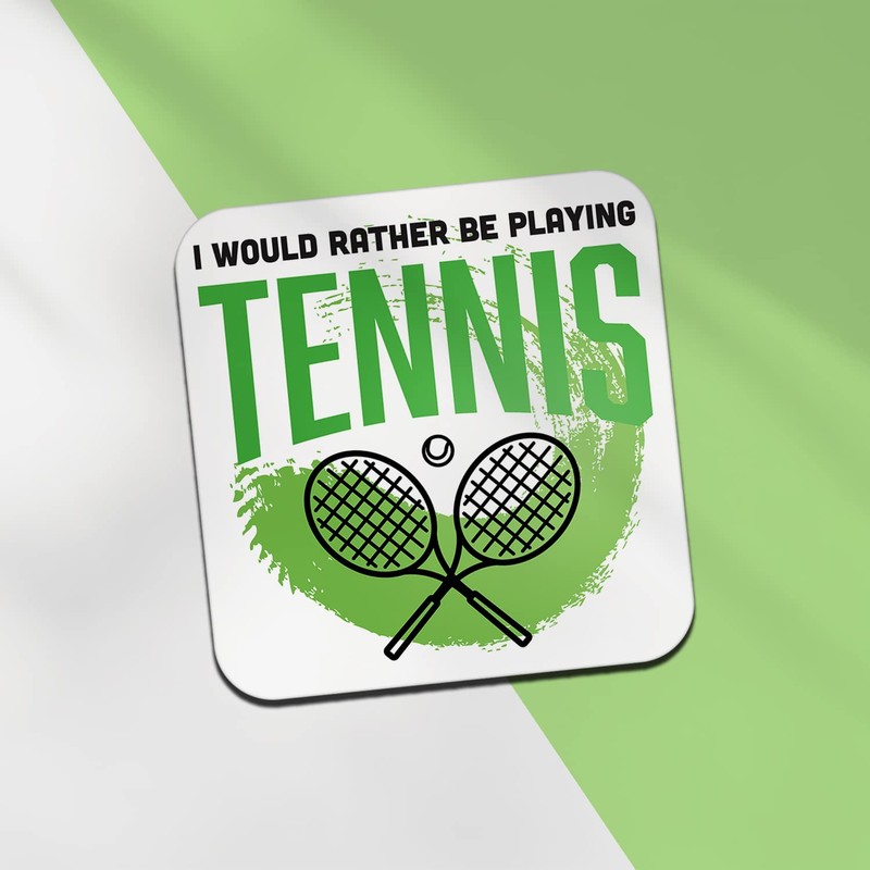 Square Single Coaster - Rather Be Playing Tennis Boys Men