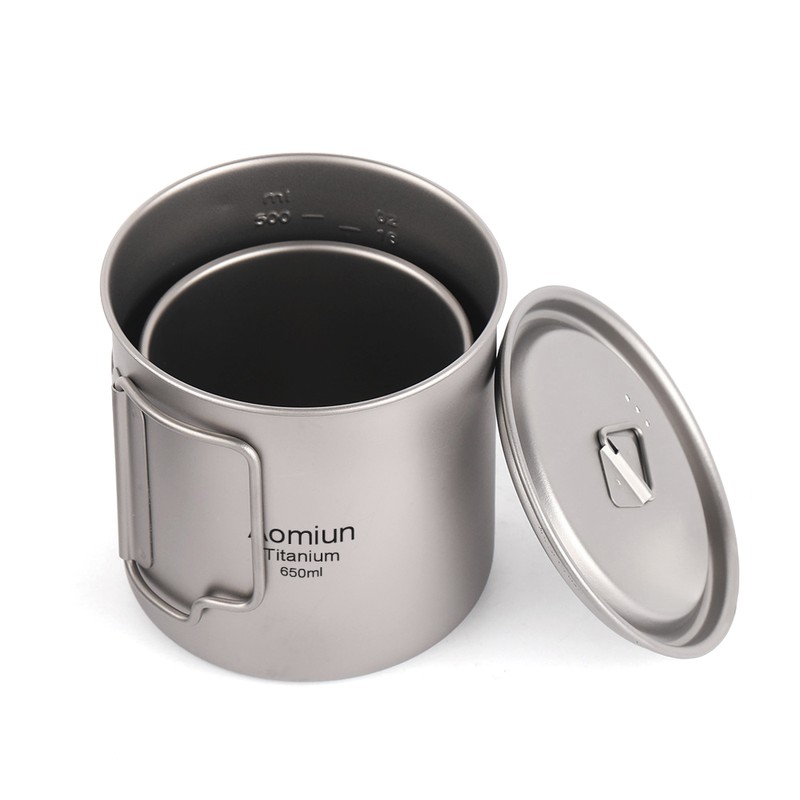 Aomiun Ultralight Titanium Cup Outdoor Portable 2PCS Cup Set 350ml