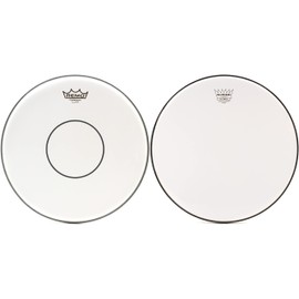 Remo Powerstroke 77 Coated Snare Drumhead - 14 inch - with Clear Dot + Remo Ambassador Classic Hazy Snare-Side Drumhead