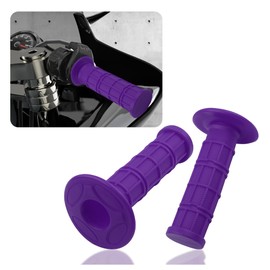 2PCS Motorcycle Grips,Anti-Slip Rubber Dirt Bike Grips with 7/8" Left & 1" Right Compatible with CRF KXF,Universal Motorcycle/Bike Handlebar Grips for Women & Men (Purple)