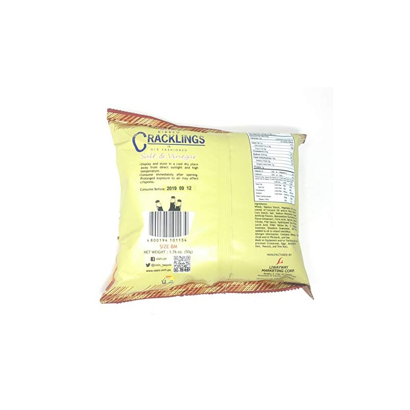 Oishi Cracklings Salt & Vinegar Beer Match (50g)