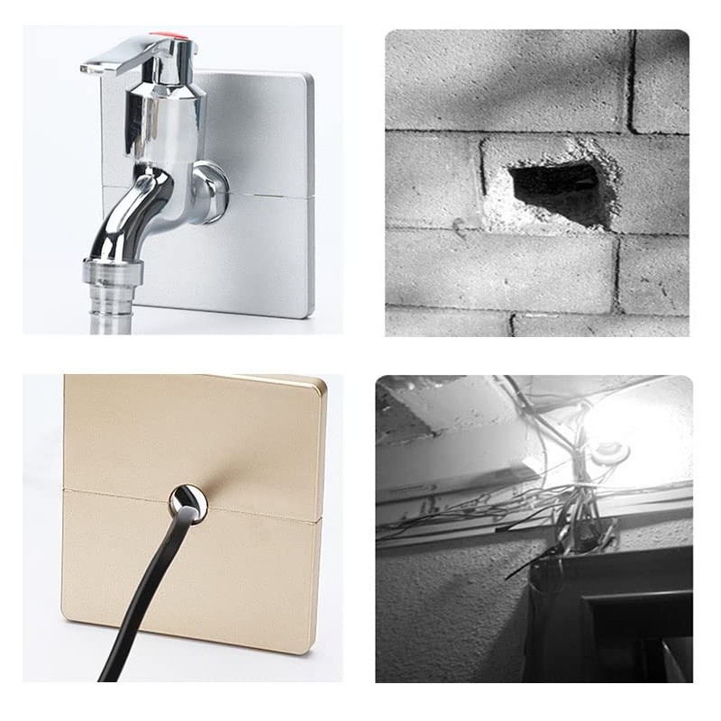 HSCGIN 2pcs Square Shaped Escutcheon Plates 86mm ABS Plastic Wall-mounted