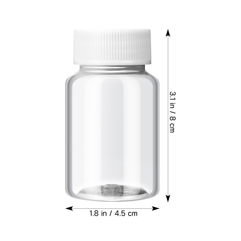 EXCEART 12pcs Plastic Clear Pill Bottles 80ml PET Container Bottles