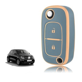 TOOMUME Key Case TPU Car Key Case Fits Renault Trafic Twingo Kangoo Megane Clio Captur Modus Master Wind Smart Forfour Fortwo, Key Cover Protection Key Shell - Flip Key