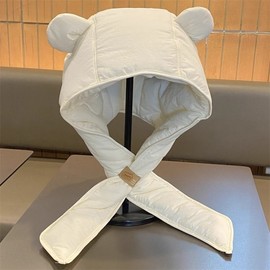 Unisex Padded Winter Camping Earflap Balaclava Hat LF2881 - Free Size (55-60cm) Nu0231 White 3ea