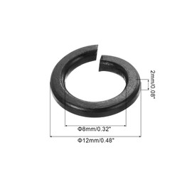 sourcing map Split Lock Washer, M8 304 Stainless Steel Spring Lock Washer 25pcs, Black