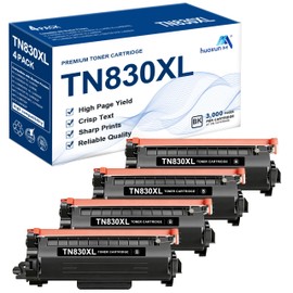 TN830XL Toner Cartridge High Yield Replacement for Brother TN 830XL TN830 TN830 XL Toner Compatible with HL-L2460DW DCP-L2640DW HL-L2480DW HL-L2400D HL-L2405W MFC-L2820DW Printer (4 Black)