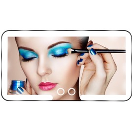 Car Sun Visor Vanity Mirror, Makeup Mirror with 3 Light Modes & 60 LEDs Rechargeable Led Light Car Mirror with Dimmable Touch Screen, Rear View Sun-Shading Travel Cosmetic (Black, 1 Pack)