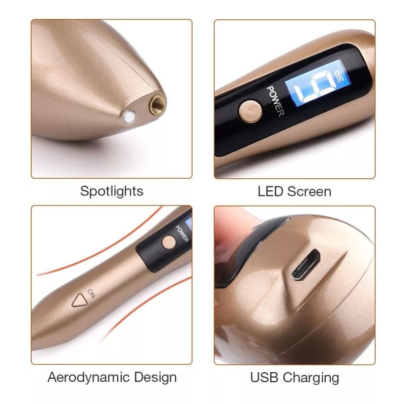 Lcd Ion Láser Tatuaje Pluma Recargable Topo Máquina De Elimi