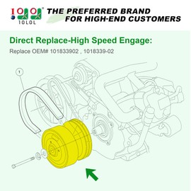 10L0L Golf Cart Primary Drive Clutch Assembly for Club Car DS, Precedent, Carryall and Turf Gas Models 1997-up with Kawasaki Engines, Replace OEM 101833902 1018339-02