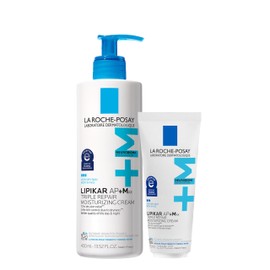 La Roche-Posay Lipikar Triple Repair Moisturizing Cream Full Size 400 ML and Travel Size Mini 75 ML