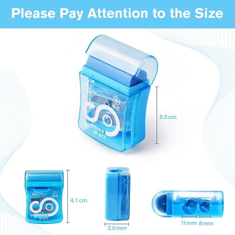 OFFCUP Pencil Sharpeners, 4pcs Double-Hole Pencil Sharpener with Container, Manual