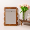 Wooden Mirror 16 X 12in Frame Walnut Brown Wood Rustic