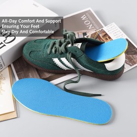 2 Pairs Kids Memory Foam Shoe Insoles Comfort Soft Self-Cutting Insert Arch Support Shock Absorption Cushioning Feet Relief Shoe Sole Children Replacement, Trim to Fit