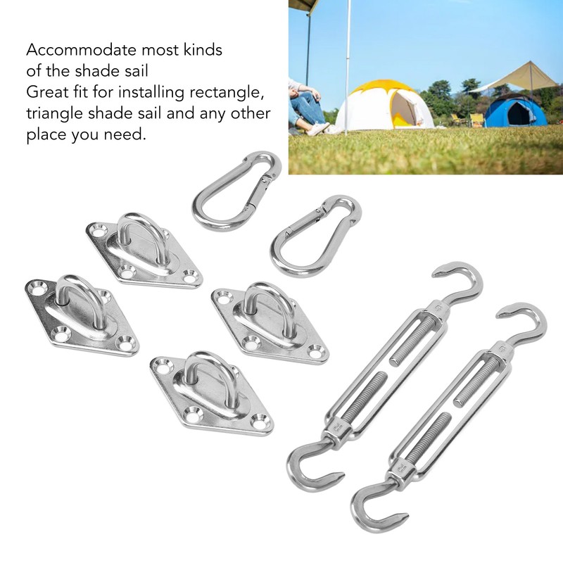 Sun Shade Sail Hardware Kit Sturdy Structure Stainless Steel Sunshades