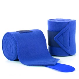 Y.J TAILS Horse Polo Wraps 2.5m Soft Fleece Polo Wraps Equestrian Leg Bandage Wrap Set of 4 Packs (Blue - 2.5m)