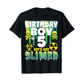 Slime Shirt Birthday Boy TShirt Age 5 Slime Party Supplies