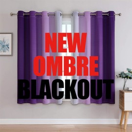 G2000 Blackout Curtains & Drapes for Bedroom Living Room 63 Inch Length Purple and Greyish White Room Darkening Window Treatments Ombre Thermal Insulated Light Blocking Grommet Backdrop 2 Panels Set