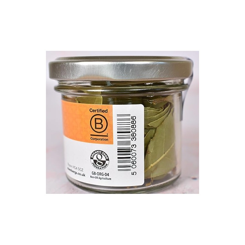 Steenbergs Organic Bay Leaves Dried Standard Jar - 5g