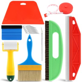Wallpaper Smoothing Tools, Wallpape-r Tool Kit with Felt Squeegee Seam Roller Wallpape-r Brush Measure Tape for Wallpapers,Contact Paper,Window Tint,Vinyl Backsplash Tile(COLOR:1)