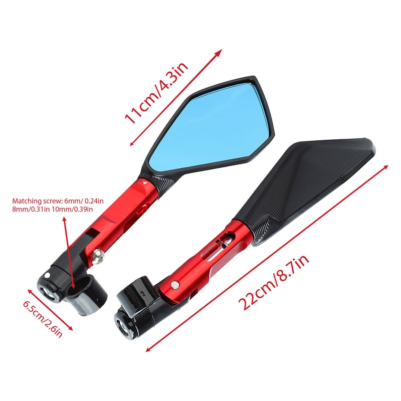 Rear View Side Mirrors Durable Aluminum Alloy Motorcycle Side Mirrors