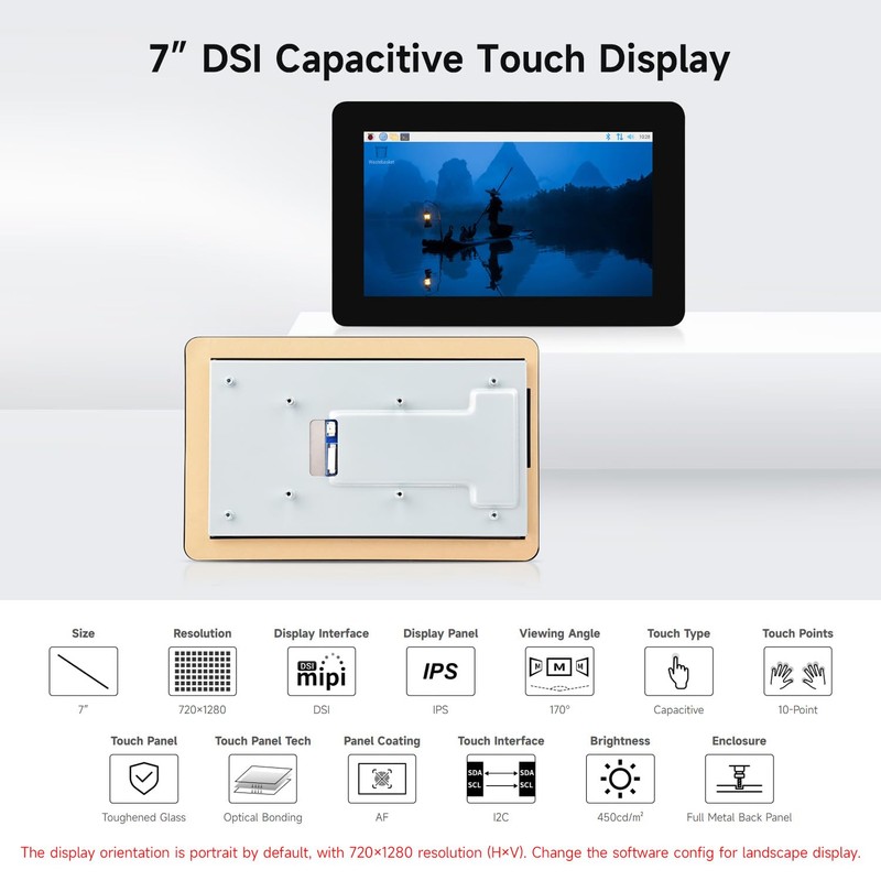 Waveshare 7 inch DSI Capacitive Touch Display Compatible with Raspberry