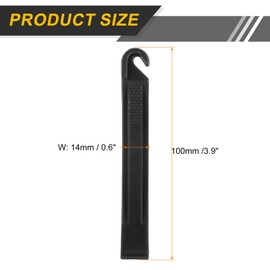sourcing map 3pcs Bicycle Tire Levers Ultra-Strong & Lightweight Tire Removal Tool Non-Slip Grip for Road Mountain Gravel, Black