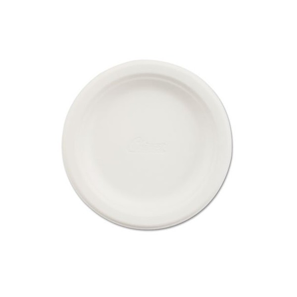 Paper Dinnerware, Plate, 6" dia, White, 125/Pack