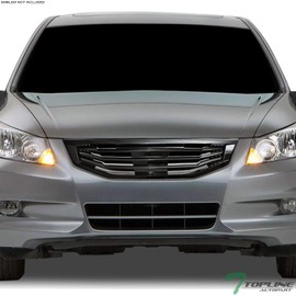 TLAPS 7422443872878 Compatible With 2011-2012 Honda Accord 4 Door Sedan Glossy Black MU Style Front Bumper Grill Grille