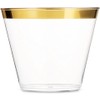 100 Plastic Cups, 9 Oz Gold Plastic Cups Old Fashioned