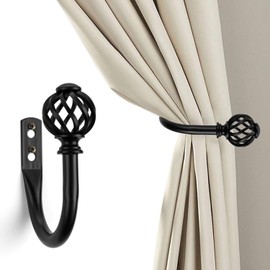 Soportes de cortina de metal, 2 unidades, ganchos para decoración de pared, soportes laterales resistentes, accesorios para cortinas, ventanas