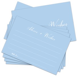 Zgogy Blue Advice And Wishes Cards, Advice Cards For Bridal, Wedding, Baby Shower, Mr And Mrs, Graduation, Wishes For Baby Cards Baby Shower, Pack Of 20 4x6 Cards Double Sided Print -02