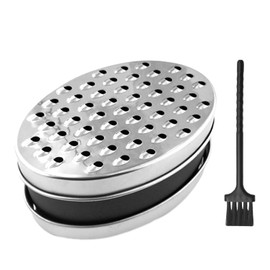 NyxSeat 1 Grater, 1 Small Brush, Stainless Steel Grater, Storable Ginger Grater, Kitchen Grater, Cheese Grater