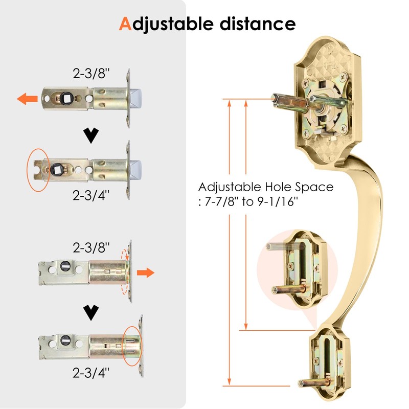 Haidms Gold Front Door Lock Set - Heavy Duty Double