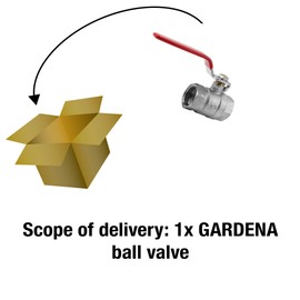 Gardena Ball Valve: Outlet Valve for Indoor and Outdoor Use, Both Sides Female Thread, 33.3 mm (G 1 Inch) Thread (7337-20)