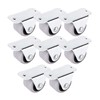 (Pack of 8) 30 mm Rubber Wheel Plastic Twin Castors