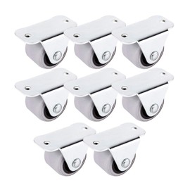 (Pack of 8) 30 mm Rubber Wheel Plastic Twin Castors Metal with Plate Castors Set (8)