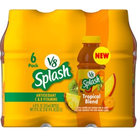 V8 Splash Tropical Blend Flavored Juice Beverage, 12 fl oz Bottle (6 Pack)