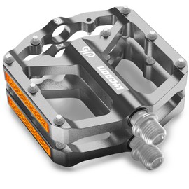 LYCAON Bicycle Pedals - Road Bike/Mountain Bike MTB Pedals, 3 Bearings CNC Aluminium Alloy Non-Slip CR-MO Spindle Bicycle Pedal, 9/16 Inch Pedals BMX Road Bike, Non-Slip Flat Pedals