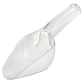 AS ONE Rubbermaid Commercial Products Plastic Utility Ice Scooper, 6-ounce, Clear, Dishwasher Safe Kitchen Scoop for Weddings/Bar/Ice Bucket/Kitchen/Popcorn