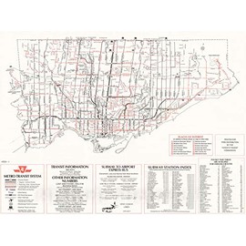 Historic Pictoric Map - Downtown Toronto Transit Map 1981 Railroad Cartography - Vintage Poster Art Reproduction - 24in x 18in