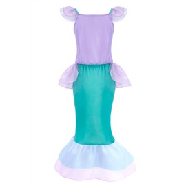 KumSoomliy Girls Princess Mermaid Costume Dress Fancy Party Dressing up Dresses Fairy Tales Childs Outfits Mermaid Costume Kids Outfit Purple Age 3-4 Years 110